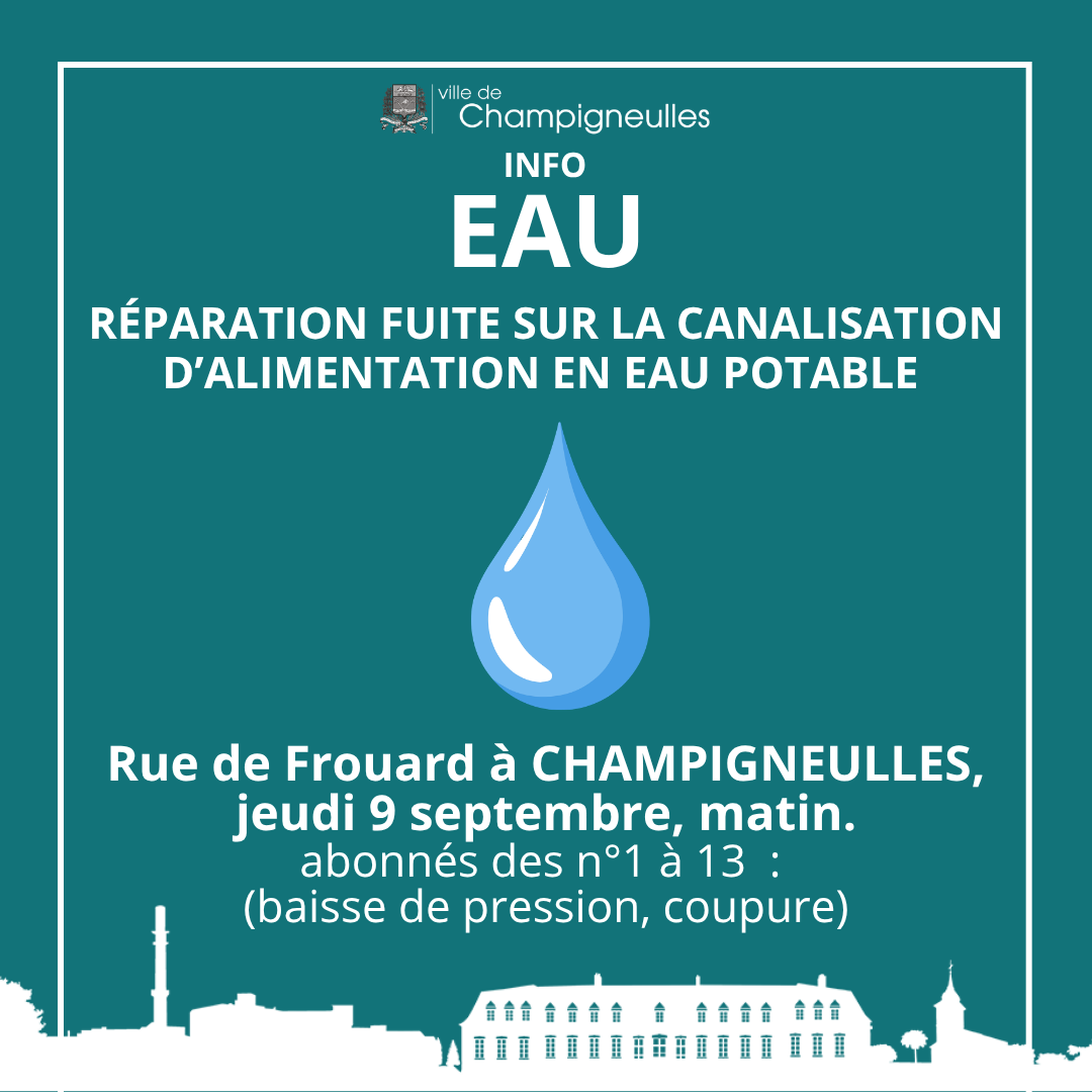 Réparation fuite d'eau potable - rue de Frouard