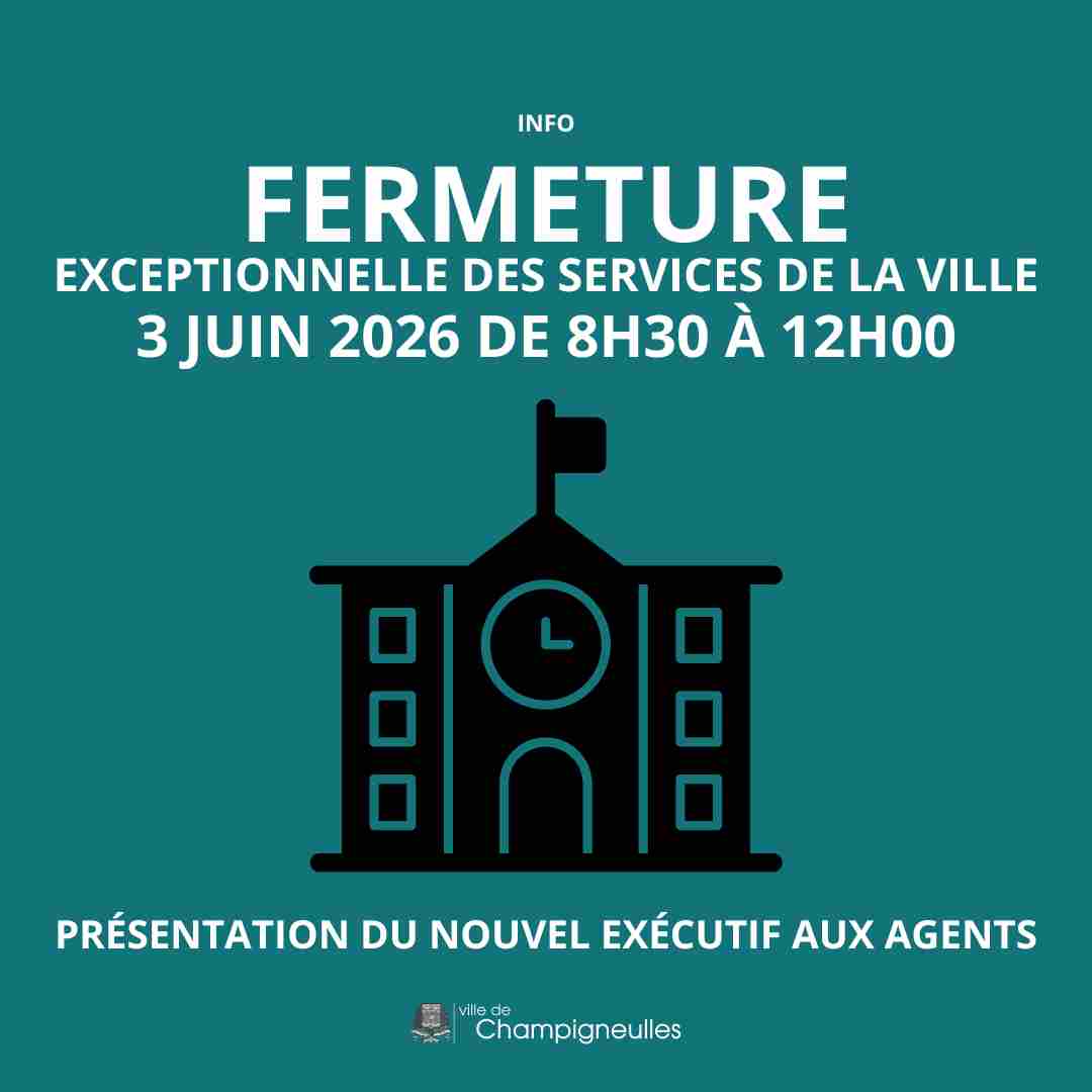 Fermeture exceptionnelle des services de la Ville : 3 juin de 8h30 à 12h00