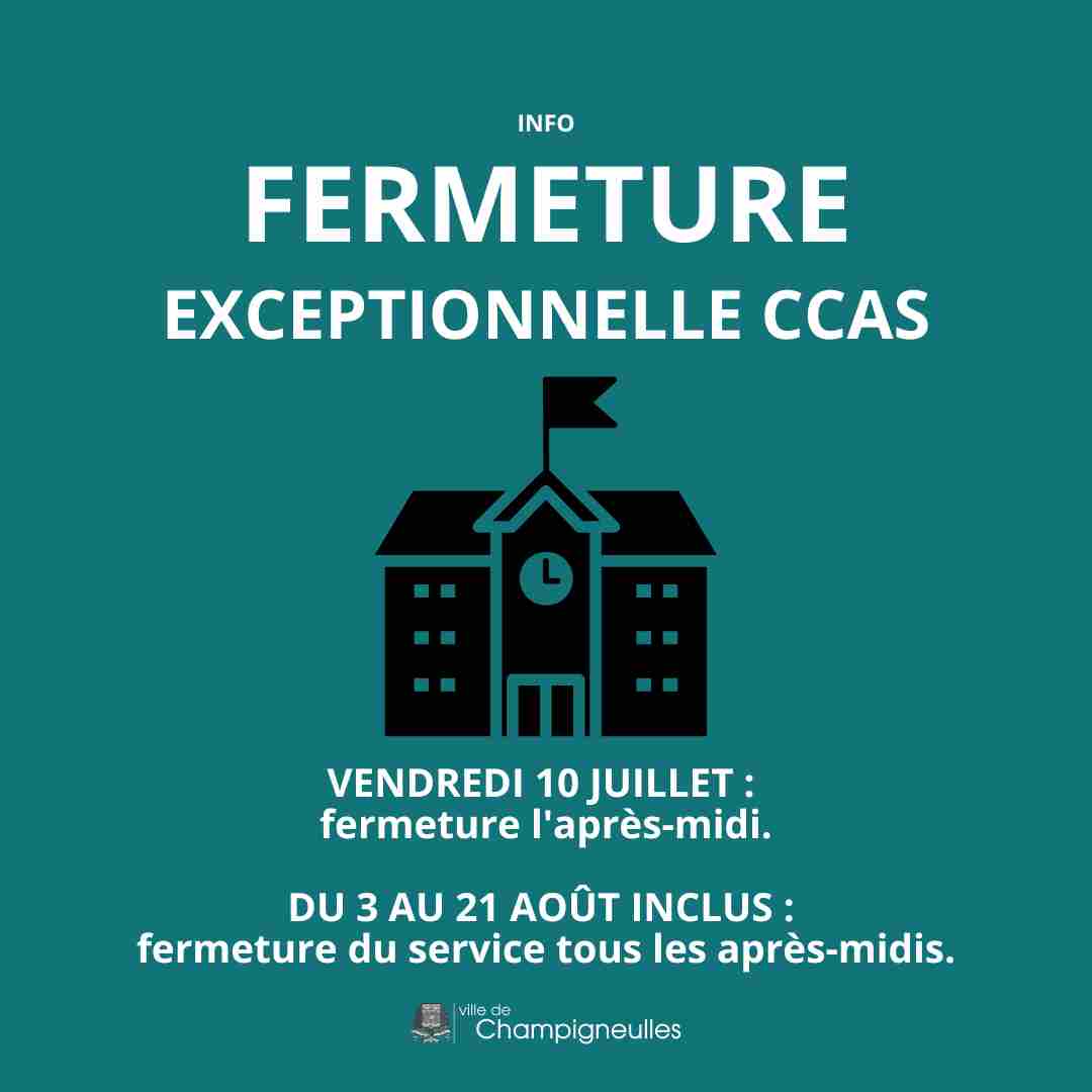 Fermeture estivale exceptionnelle - CCAS - retrouvez les dates