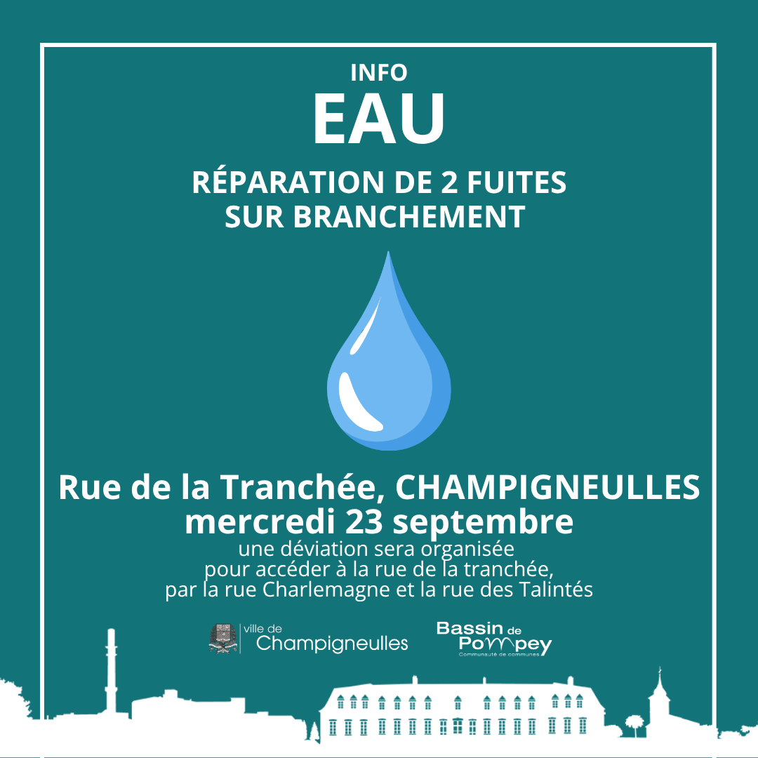 Réparation fuites sur branchement - rue de la Tranchée