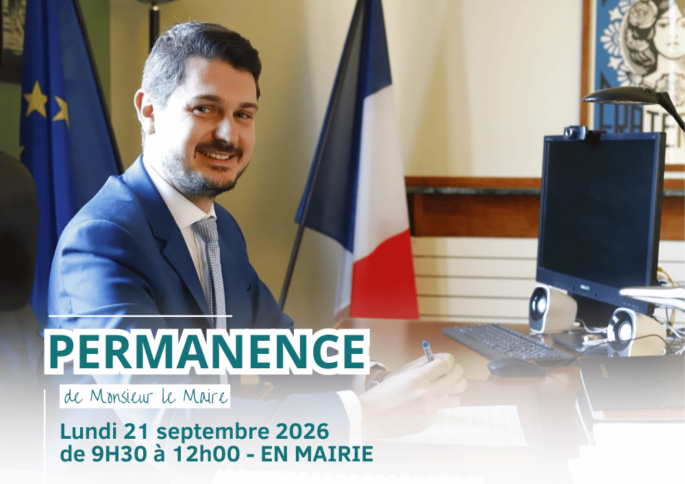 Permanence du Maire - 21 septembre de 9h30 à 12h