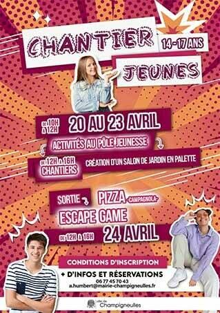 Chantiers jeunes - 20 au 23 avril - réservez vos places !