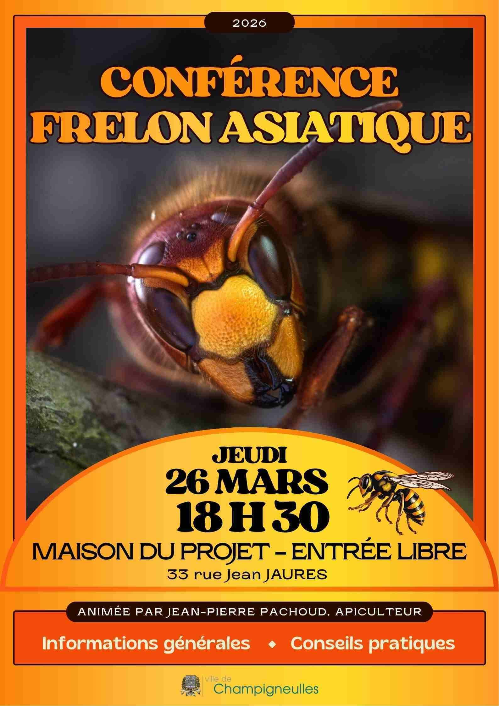 Conférence sur le frelon asiatique - jeudi 26 mars - Maison du projet