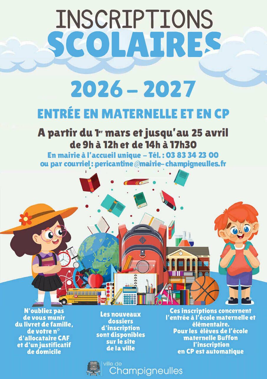 📚✏️ INSCRIPTIONS SCOLAIRES 2026–2027