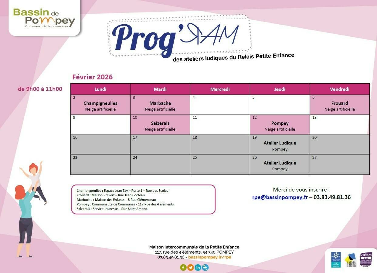 Programme du Relais Petite Enfance : f&eacute;vrier 2026