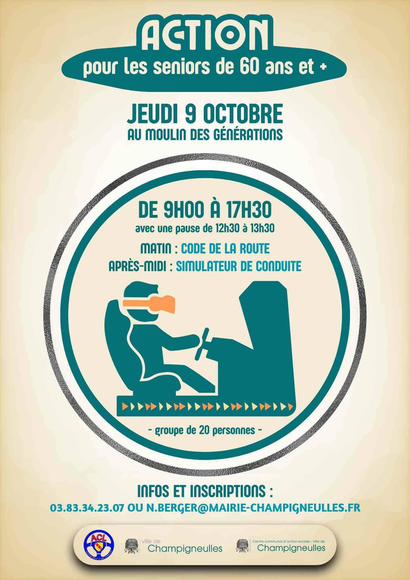 Action pour les seniors - Code de la route et partie pratique avec simulateur de conduite - 9 octobre