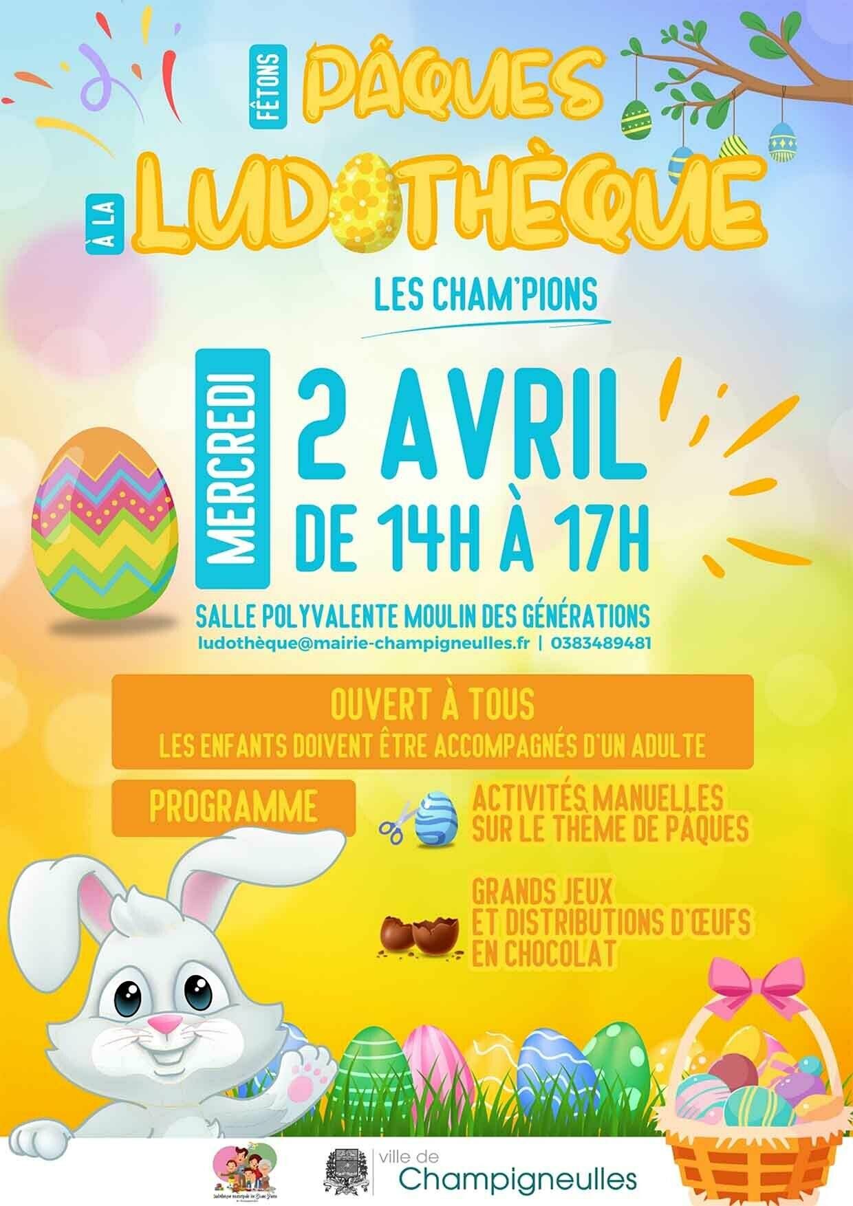 Fêtons Pâques à la Ludothèque - 2 avril - 14h-17h