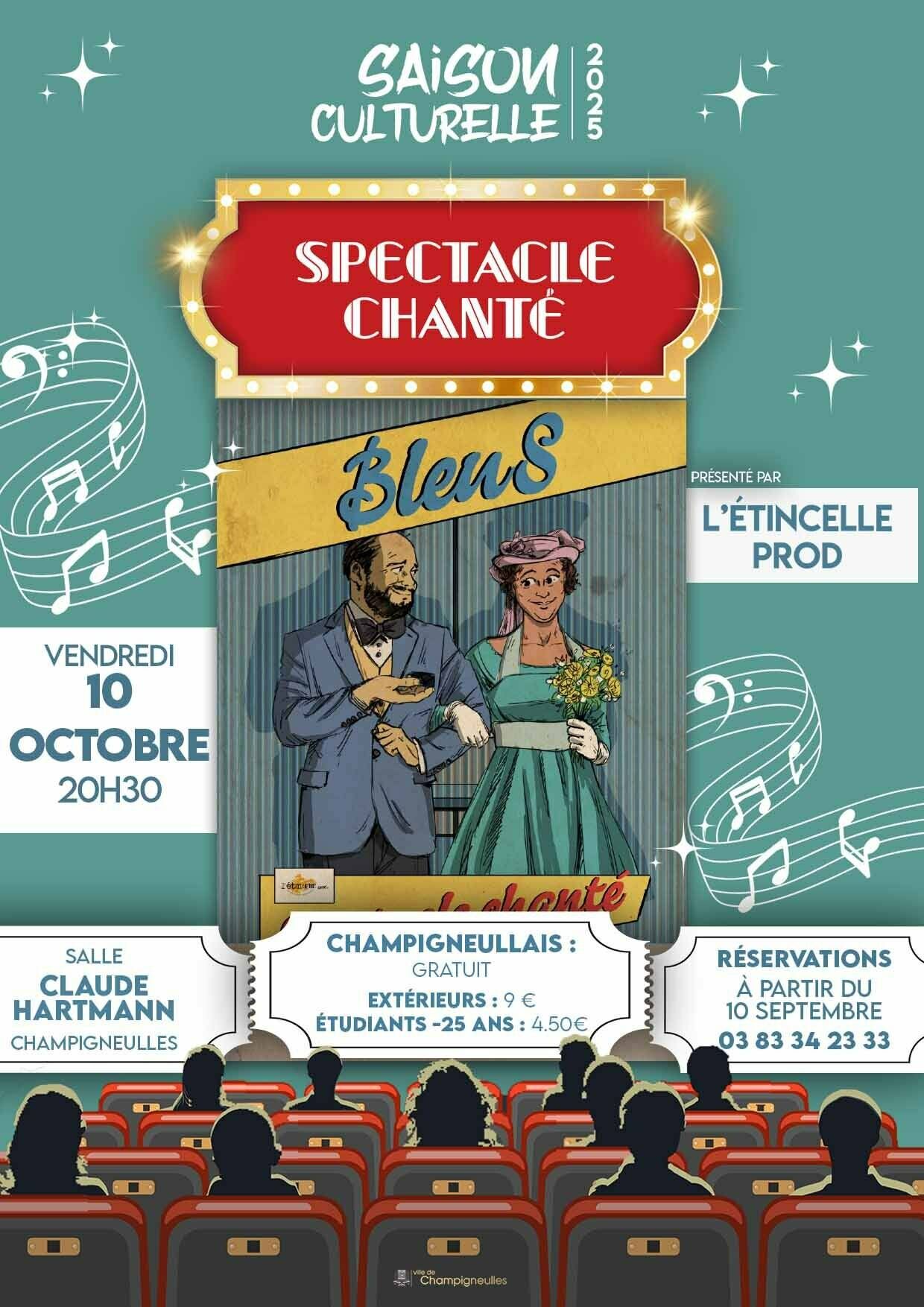Saison culturelle - spectacle chanté - Humour - 10 octobre à 20h30 - Salle Claude Hartmann
