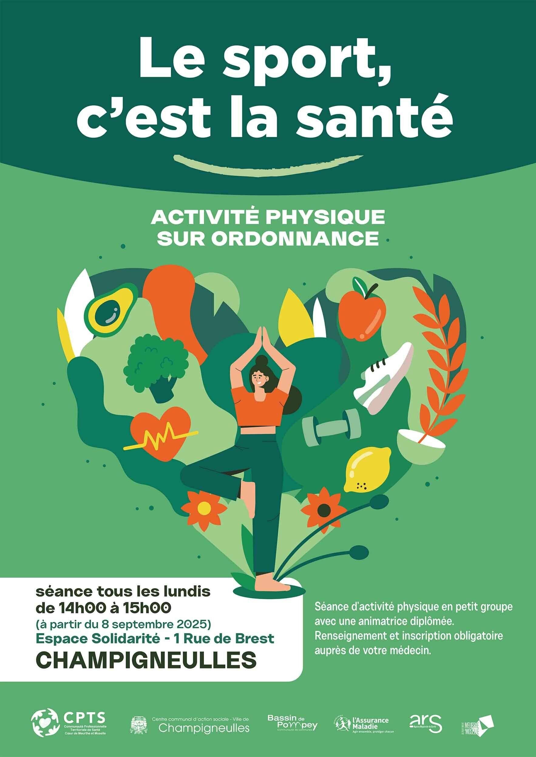 Le sport, c’est la santé - activités sportives tous les lundis à partir du 8 septembre