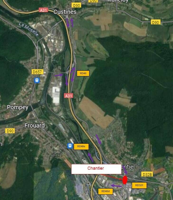 Travaux sur le pont vers Bouxières-aux-Dames du 1er au 22 août 2025